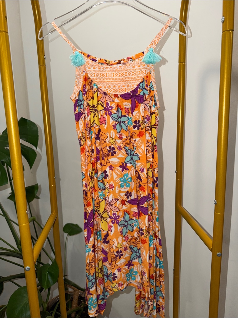 Disney’s Moana Tropical Floral Slip Dress with Tassel Straps